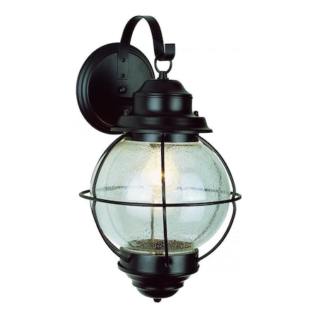 One Light Rustic Bronze Clear Seeded Glass Marine Light
